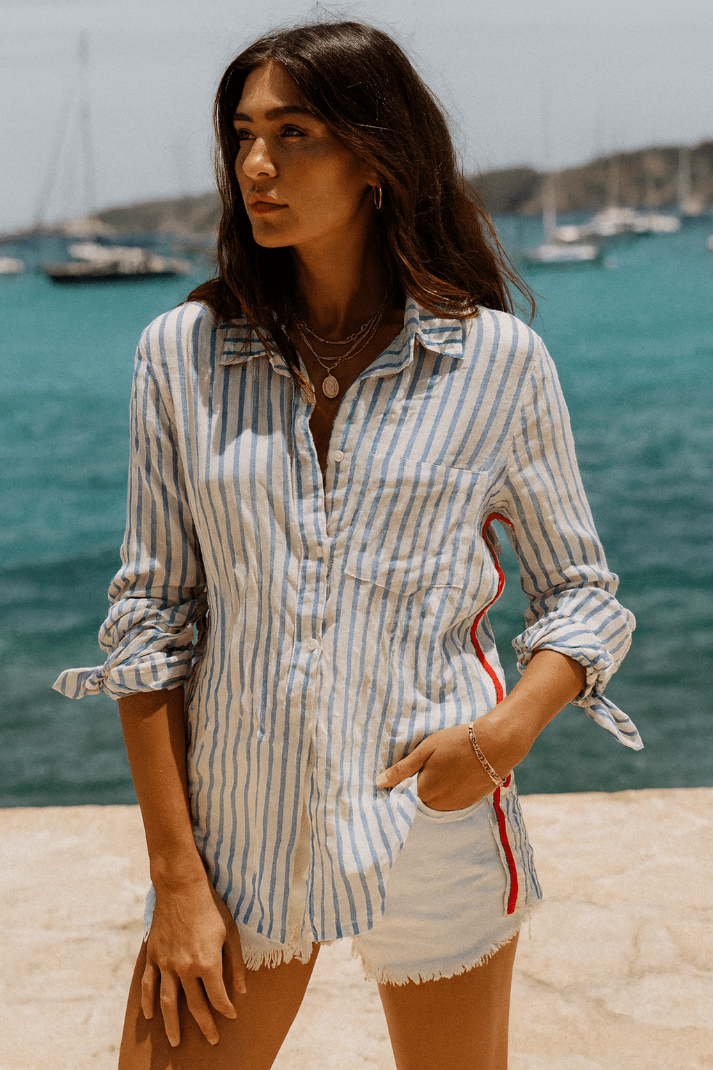 Capri Rose Voyage Shirt - ivyandlavyboutique The Nu Vintage