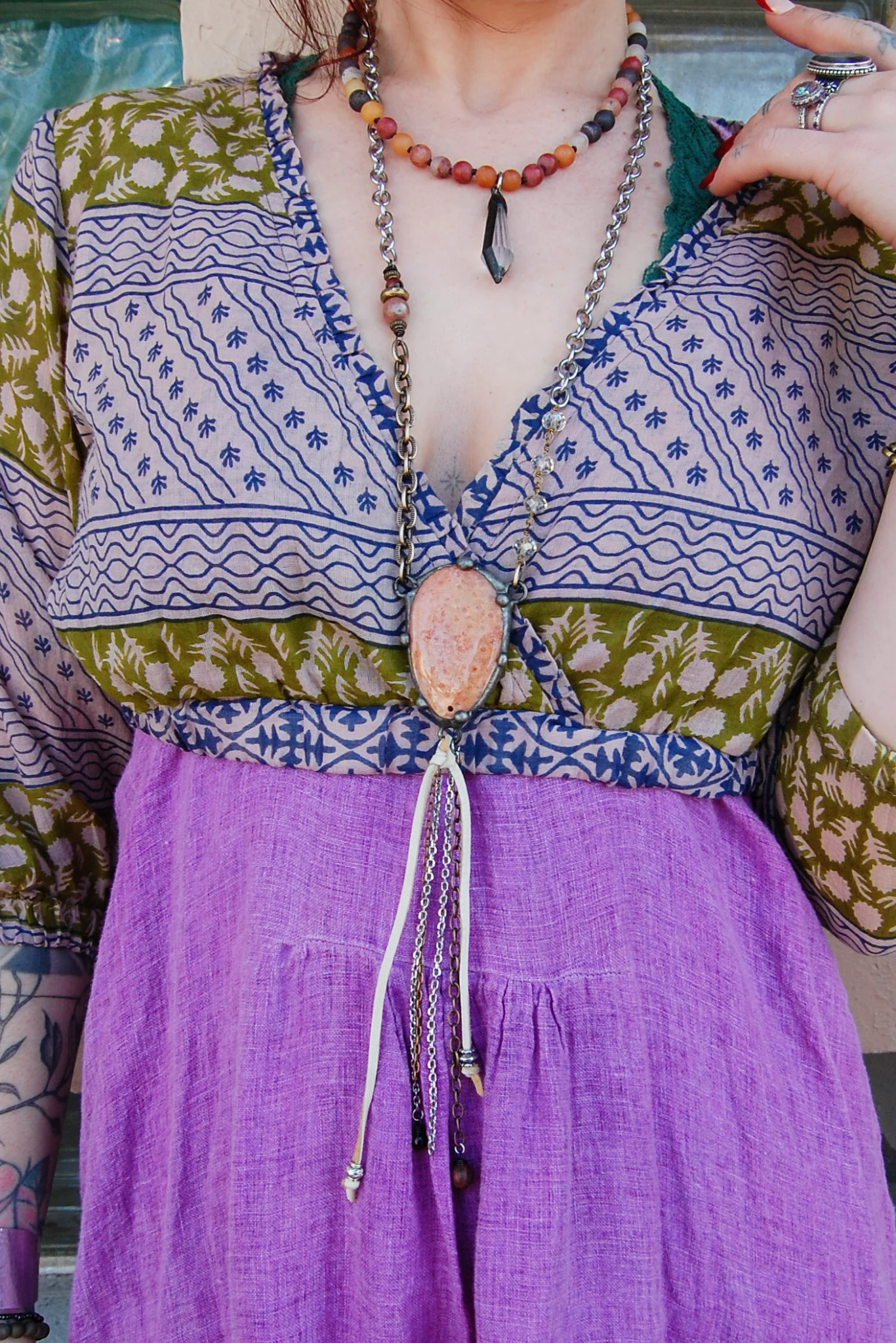 Carnelian Tassel Drop Necklace - ivyandlavyboutique Spirit Lala