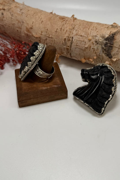 Carved Horse Head w/ Mane Ring - ivyandlavyboutique ivyandlavyboutique