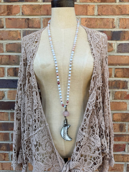 Carved Moon Drop w/ Recycled Glass - ivyandlavyboutique ivyandlavyboutique