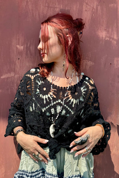 Carved Moon Face Necklace on Knotted Gemstone Chain - ivyandlavyboutique ivyandlavyboutique