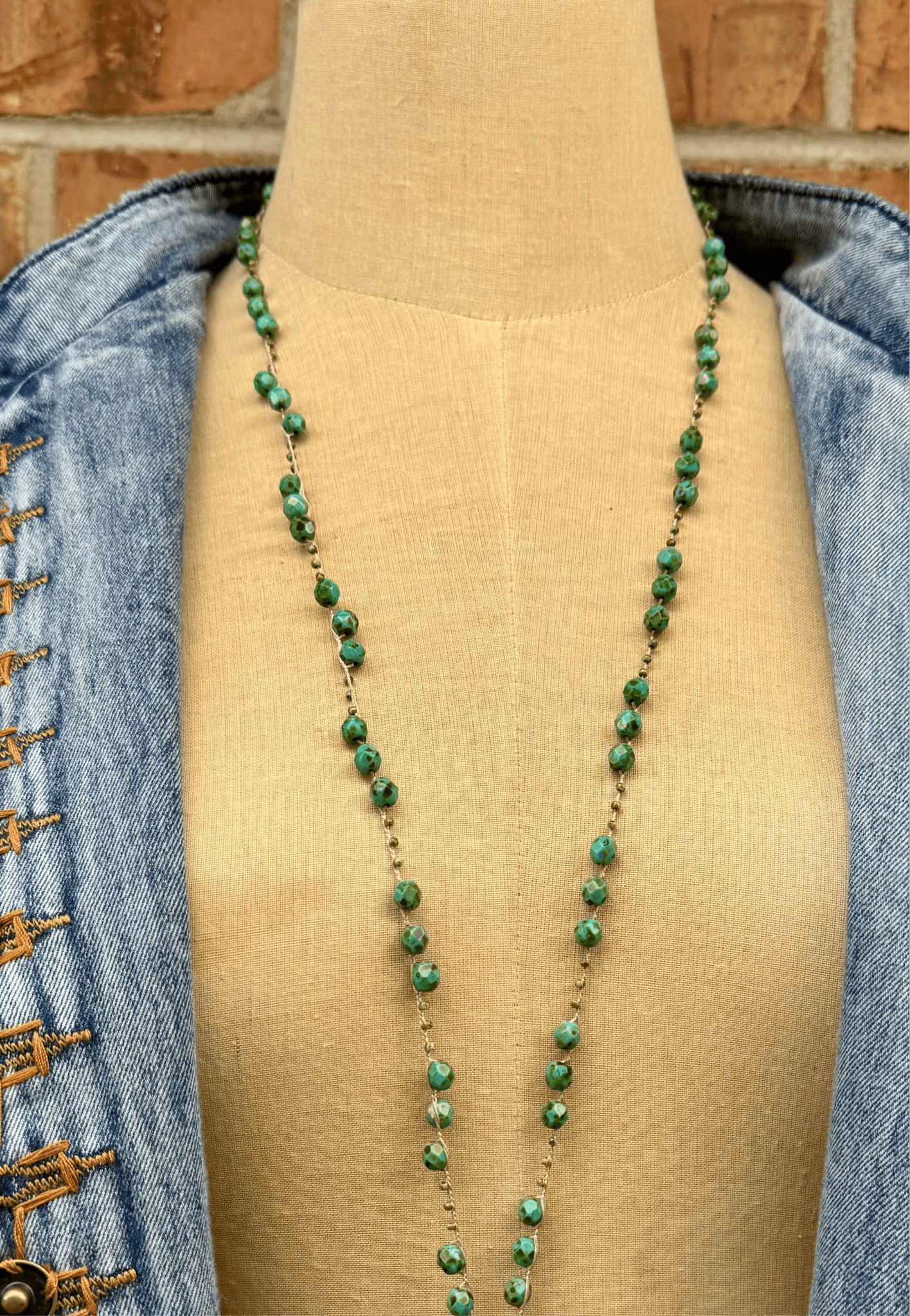 Carved Moon Face Necklace on Knotted Gemstone Chain - ivyandlavyboutique ivyandlavyboutique