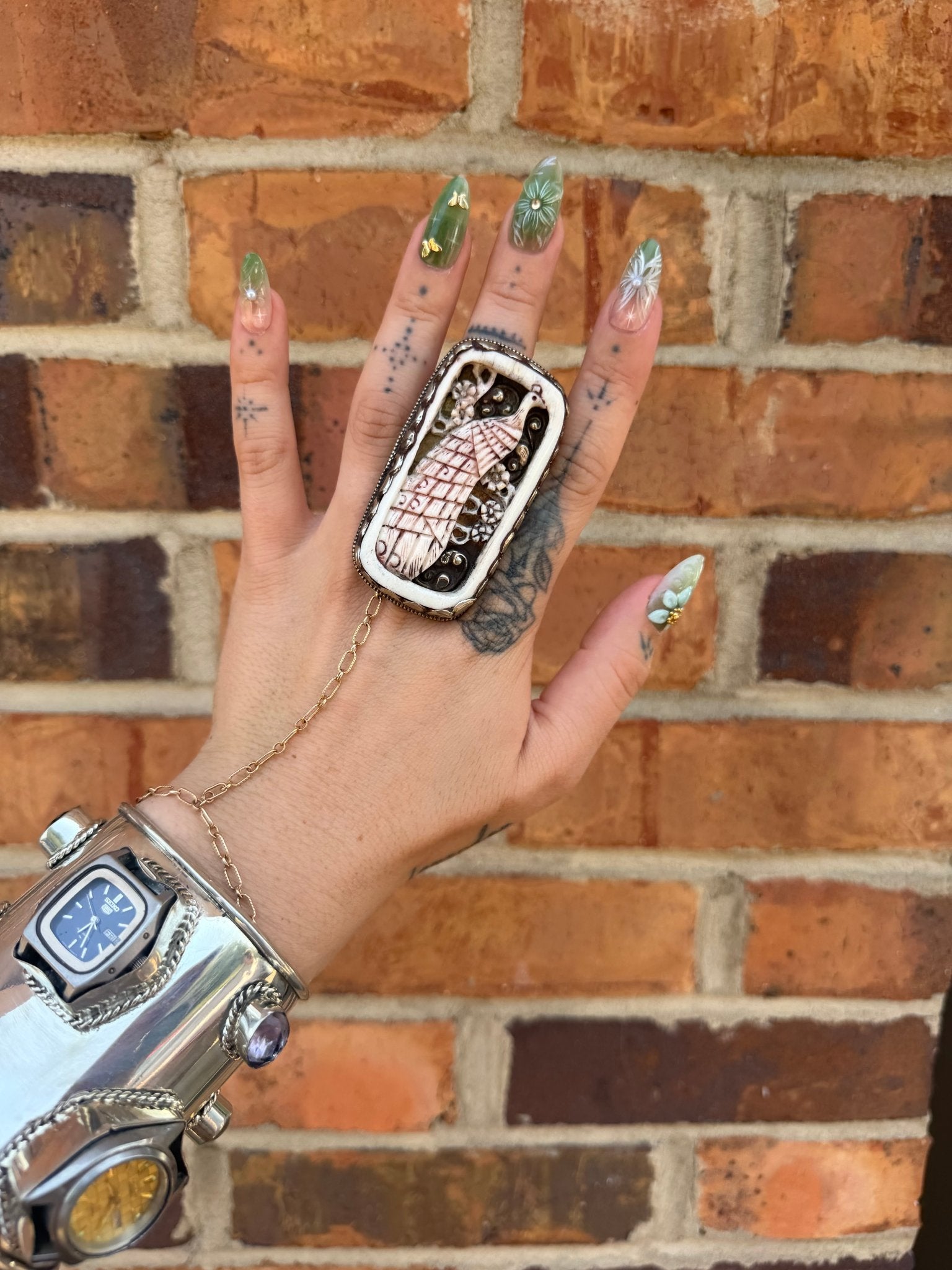 Carved Peacock Ring - ivyandlavyboutique ivyandlavyboutique