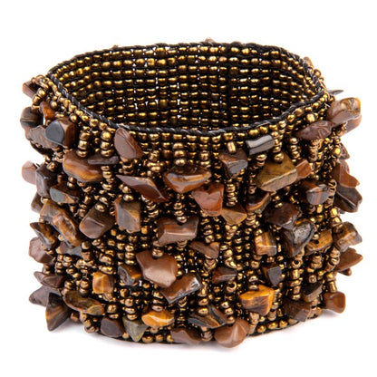 Stone chip cuff stretch bronze