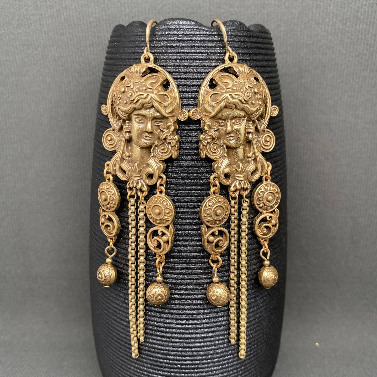 Vintage Ancient Greek Portraits Dangle Earrings