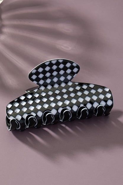 checker pattern hair claw clip - ivyandlavyboutique LA3accessories