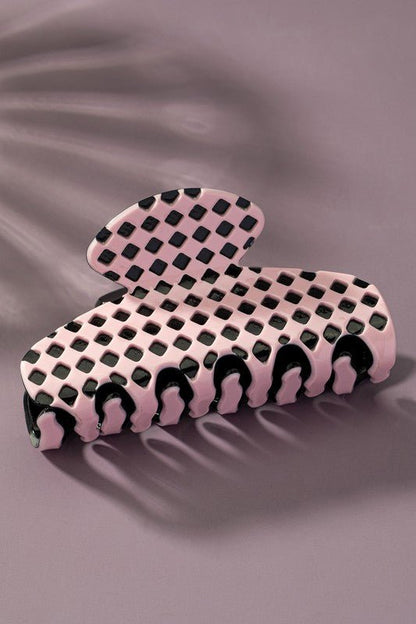 checker pattern hair claw clip - ivyandlavyboutique LA3accessories
