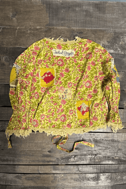 Cheerful Walks Wrap Top in Sunshine Florals - ivyandlavyboutique Jaded Gypsy