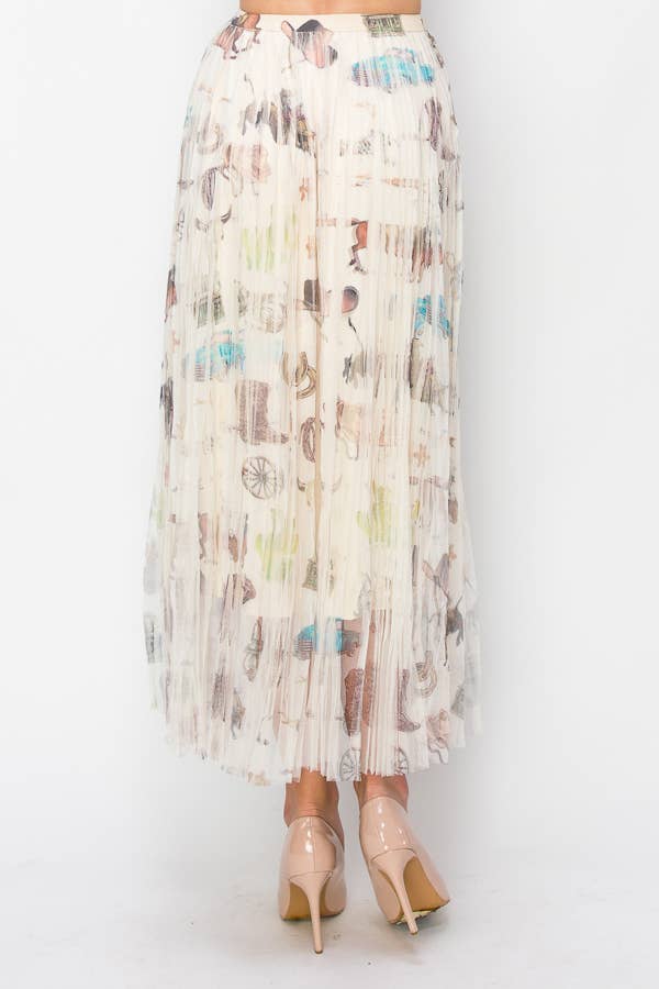 Chic Lined Pleated Tulle Midi Skirt With Elastic Waist - ivyandlavyboutique Origami Apparel ~ Lace and Crochet inspired