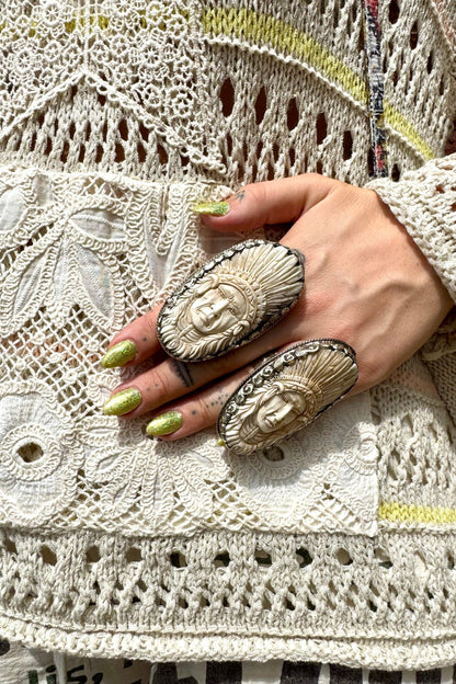 Chief Carved Statement Ring - ivyandlavyboutique ivyandlavyboutique