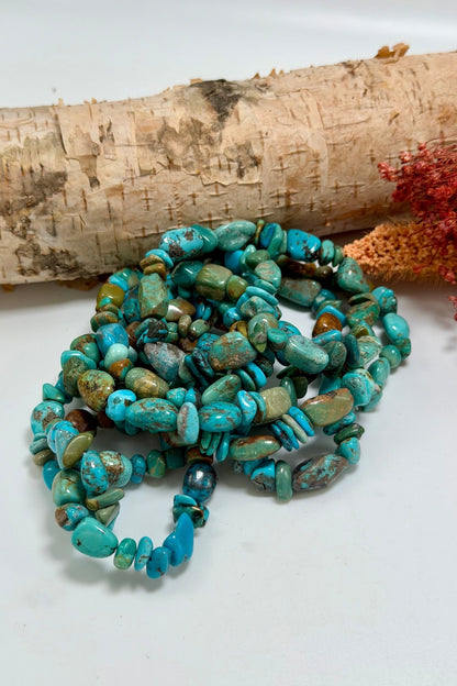 Chip Real Turquoise Stretch Bracelet - ivyandlavyboutique ivyandlavyboutique