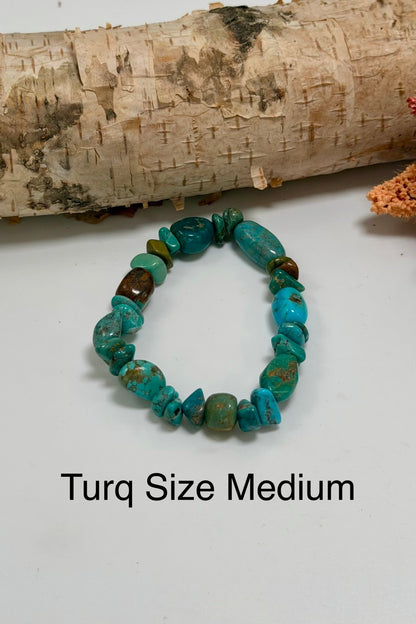 Chip Real Turquoise Stretch Bracelet - ivyandlavyboutique ivyandlavyboutique