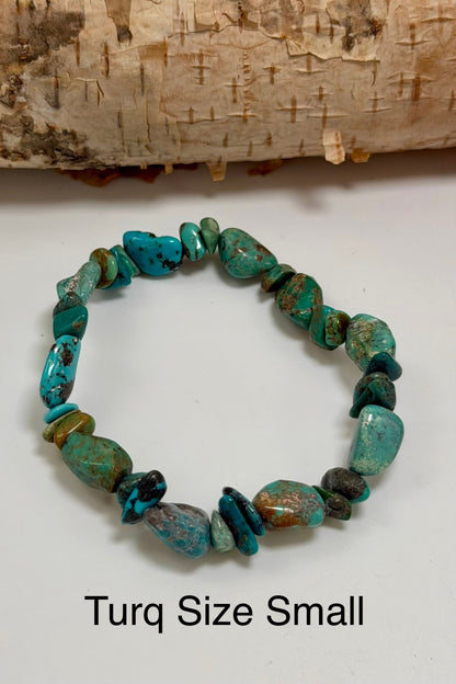 Chip Real Turquoise Stretch Bracelet - ivyandlavyboutique ivyandlavyboutique