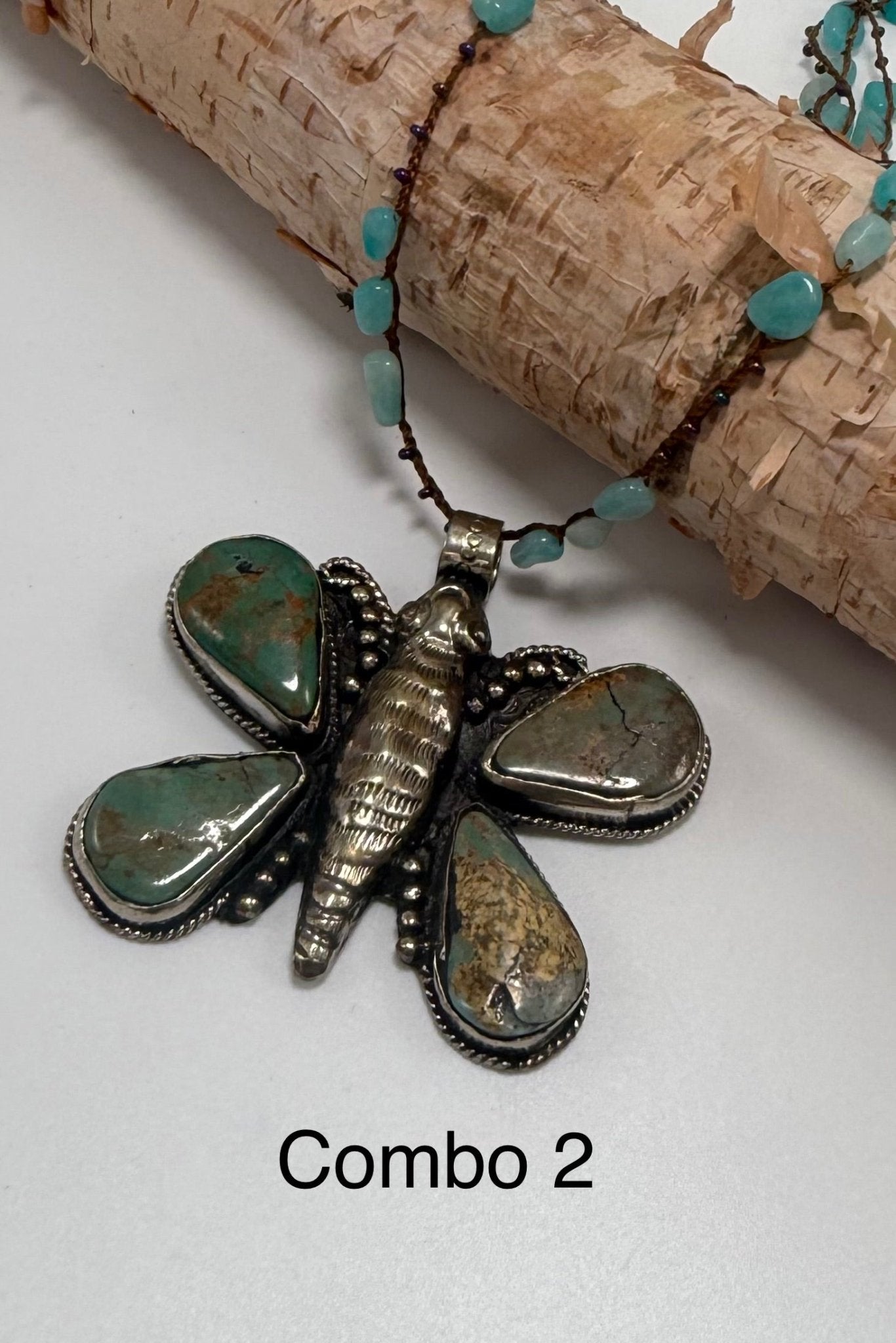 Chunky Butterfly on Blue Necklace - ivyandlavyboutique ivyandlavyboutique
