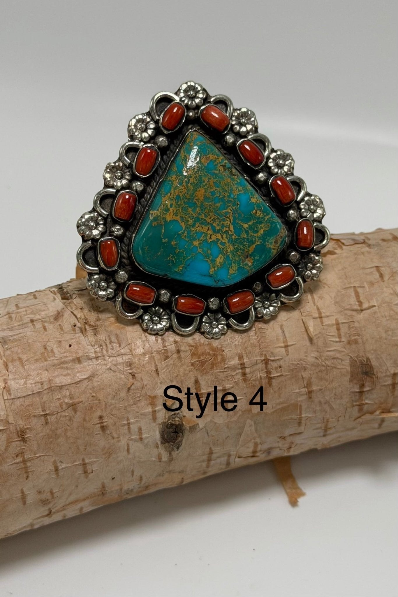 Chunky Turquoise & Carnelian Ring - ivyandlavyboutique ivyandlavyboutique