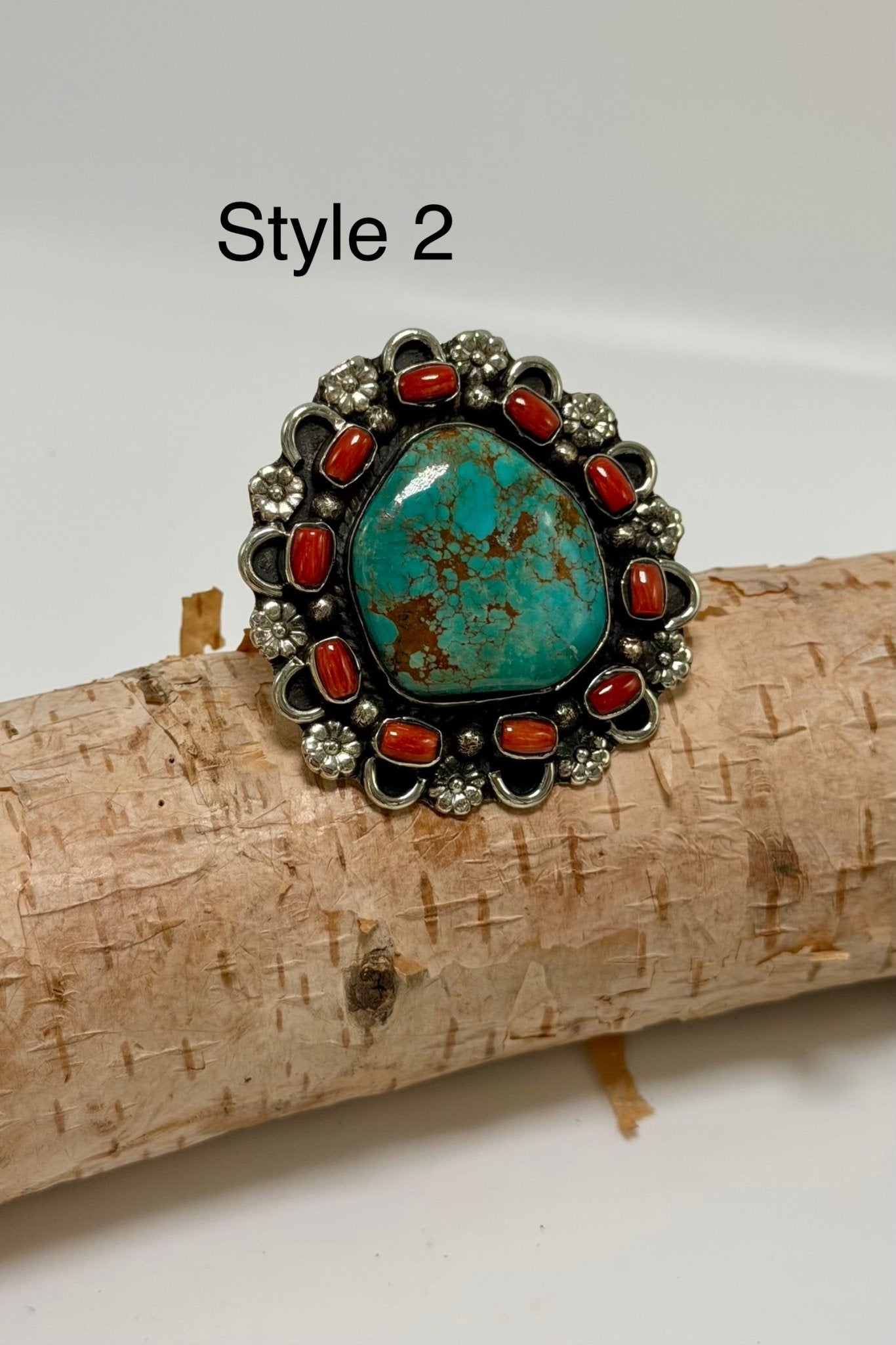 Chunky Turquoise & Carnelian Ring - ivyandlavyboutique ivyandlavyboutique