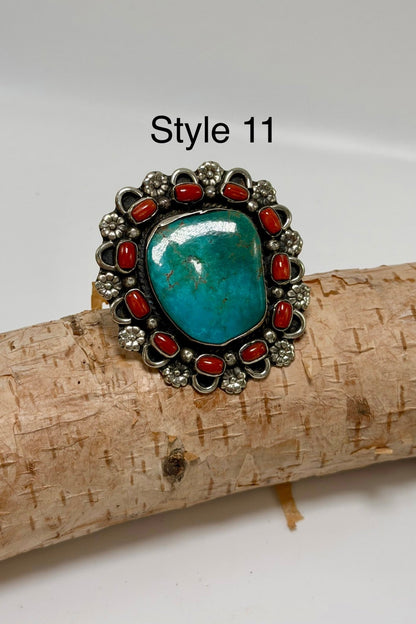 Chunky Turquoise & Carnelian Ring - ivyandlavyboutique ivyandlavyboutique