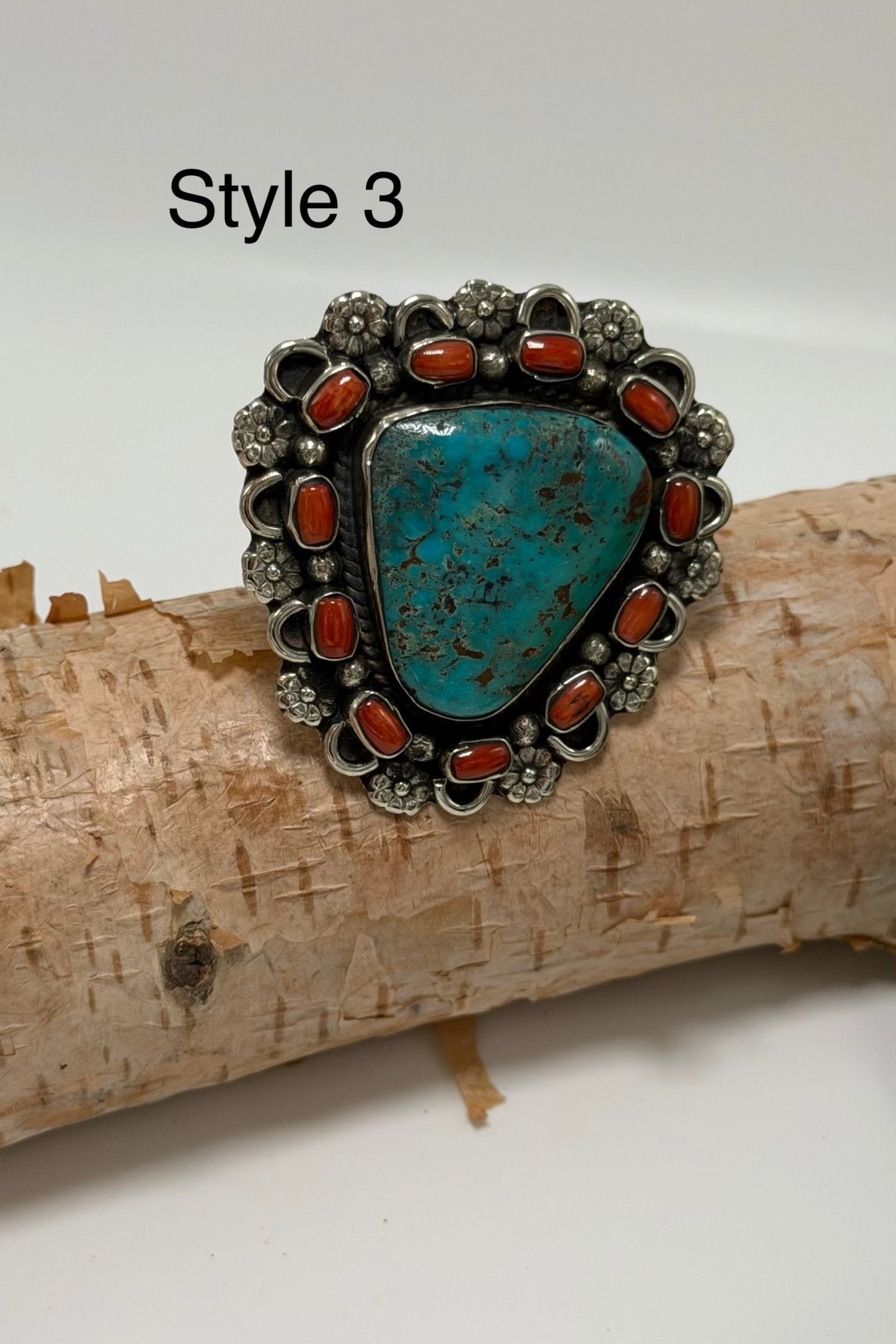 Chunky Turquoise & Carnelian Ring - ivyandlavyboutique ivyandlavyboutique