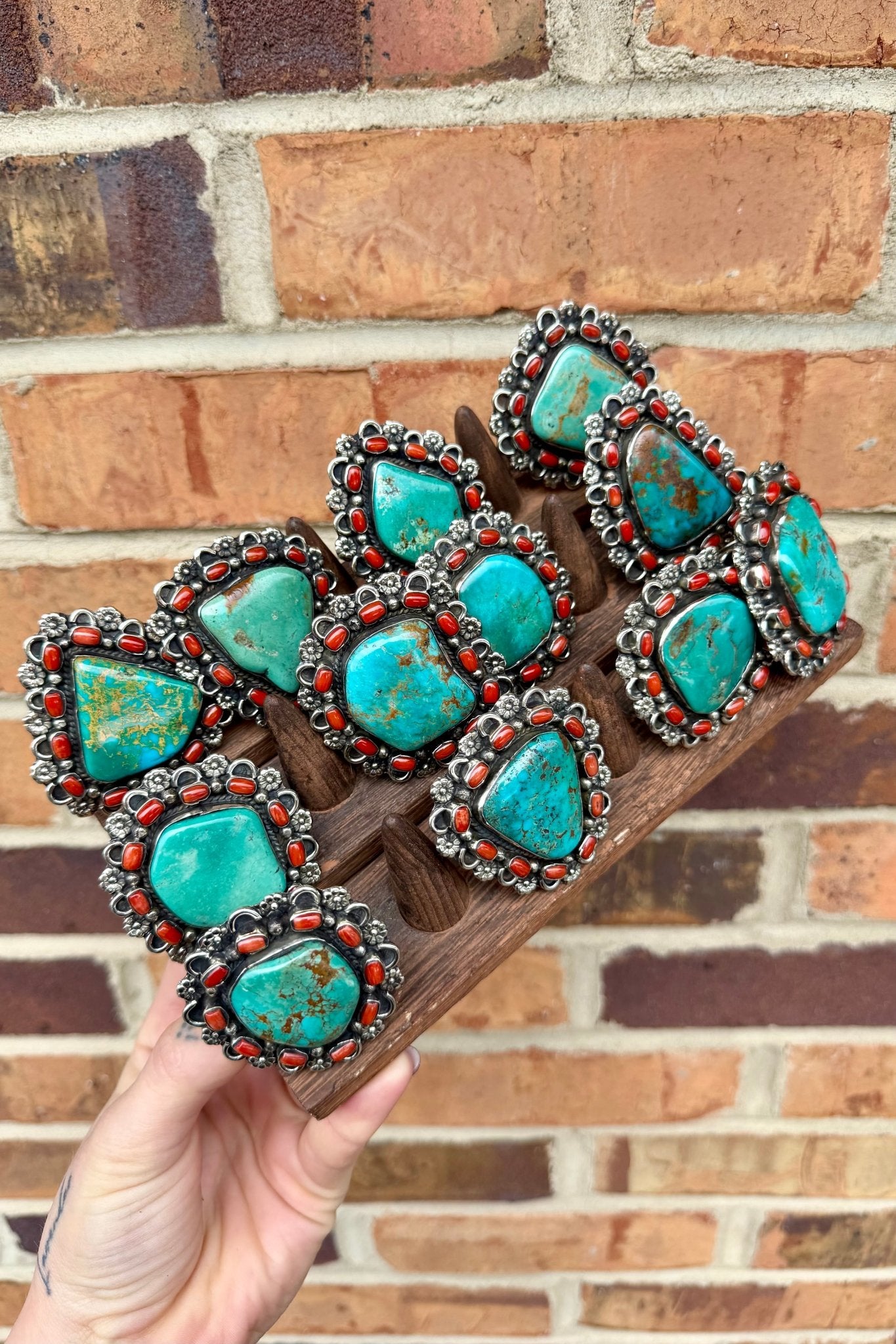 Chunky Turquoise & Carnelian Ring - ivyandlavyboutique ivyandlavyboutique