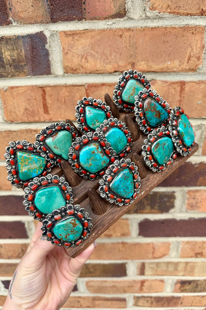 Chunky Turquoise & Carnelian Ring - ivyandlavyboutique ivyandlavyboutique