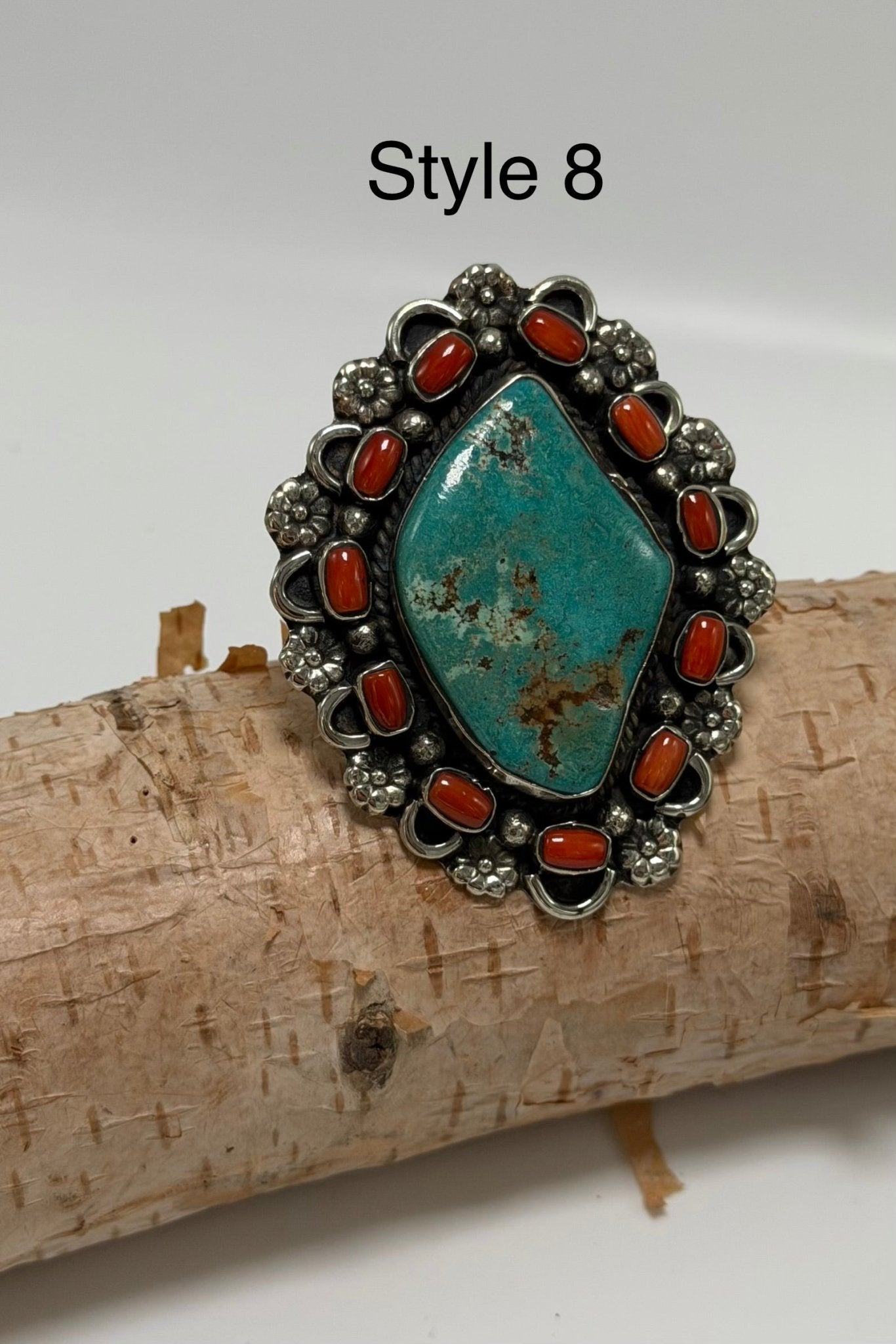 Chunky Turquoise & Carnelian Ring - ivyandlavyboutique ivyandlavyboutique