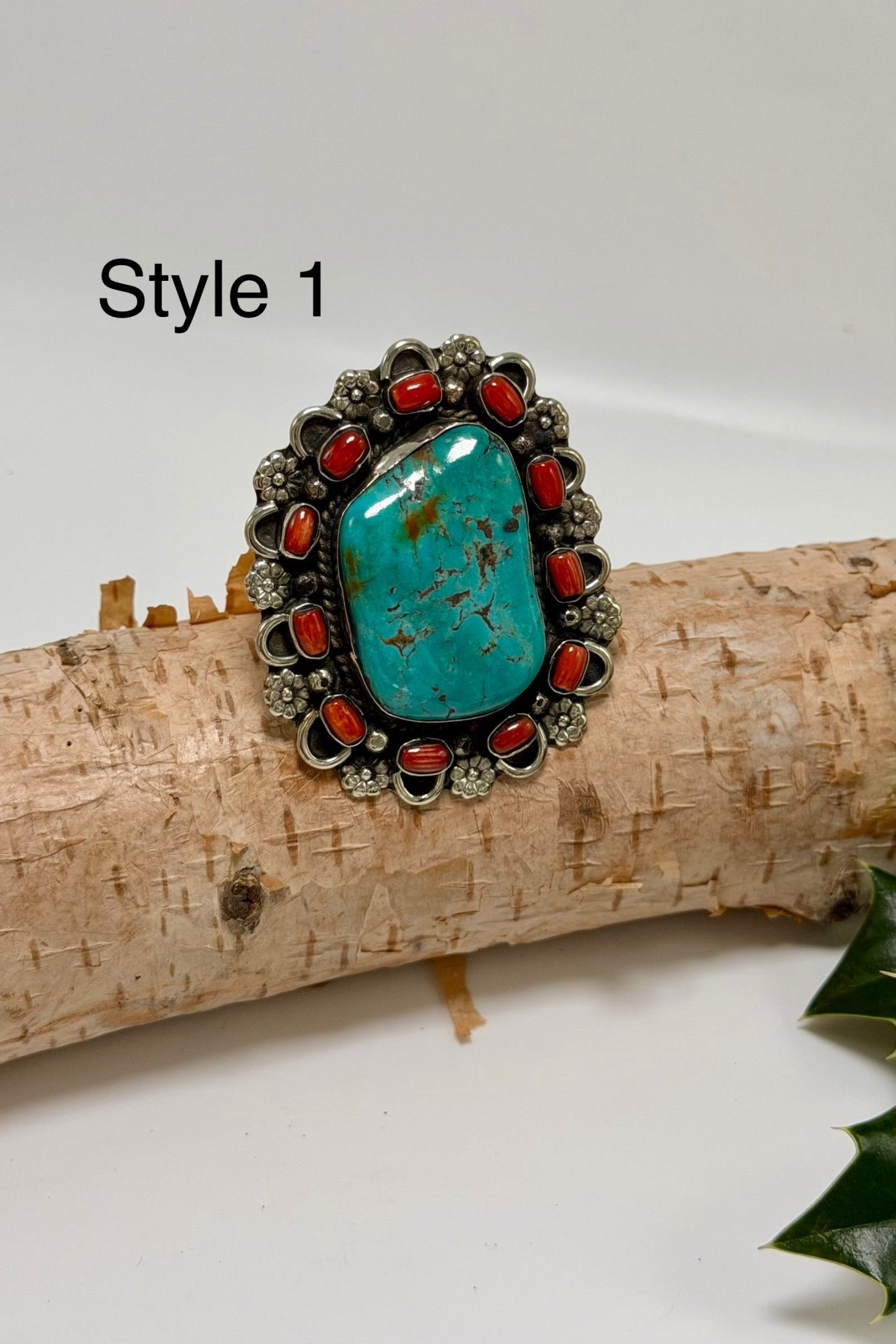 Chunky Turquoise & Carnelian Ring - ivyandlavyboutique ivyandlavyboutique
