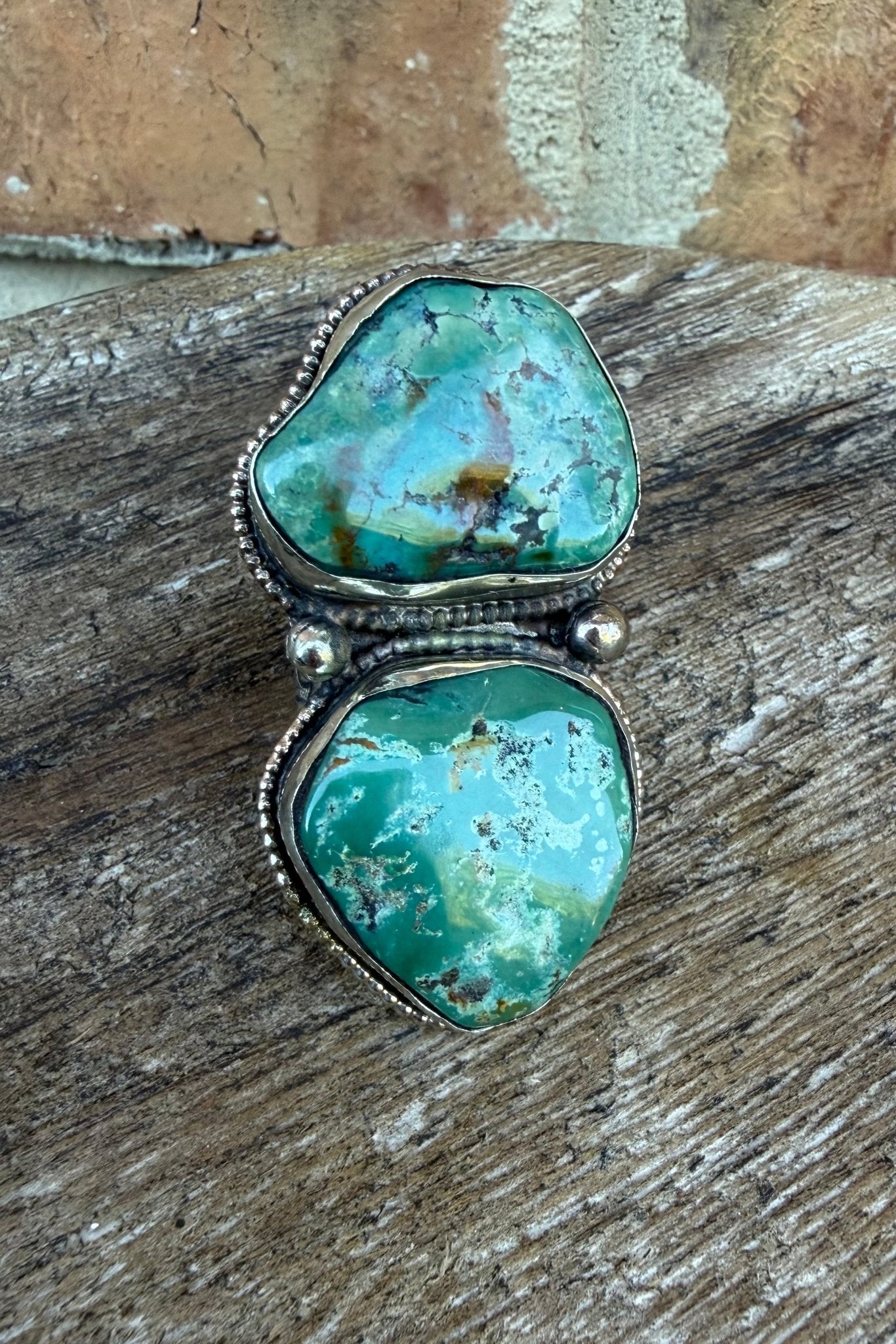Chunky Turquoise Nugget Ring - 1 - ivyandlavyboutique ivyandlavyboutique