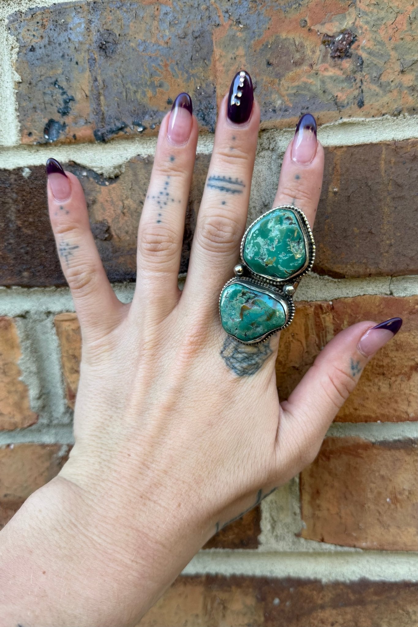Chunky Turquoise Nugget Ring - 1 - ivyandlavyboutique ivyandlavyboutique