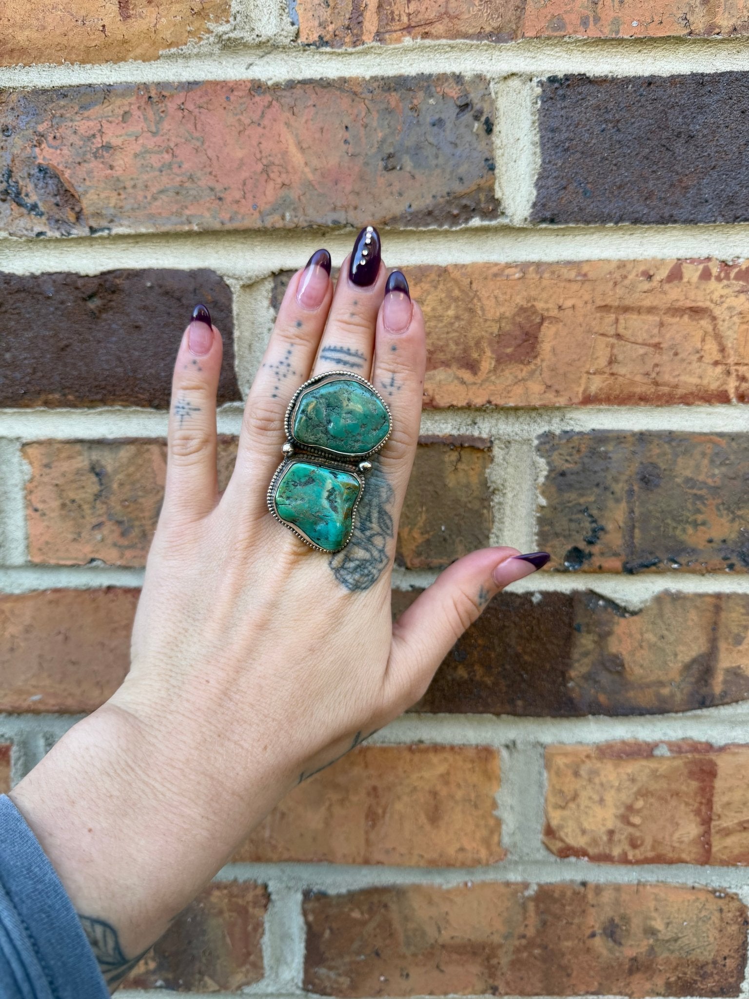 Chunky Turquoise Nugget Ring - 6 - ivyandlavyboutique ivyandlavyboutique