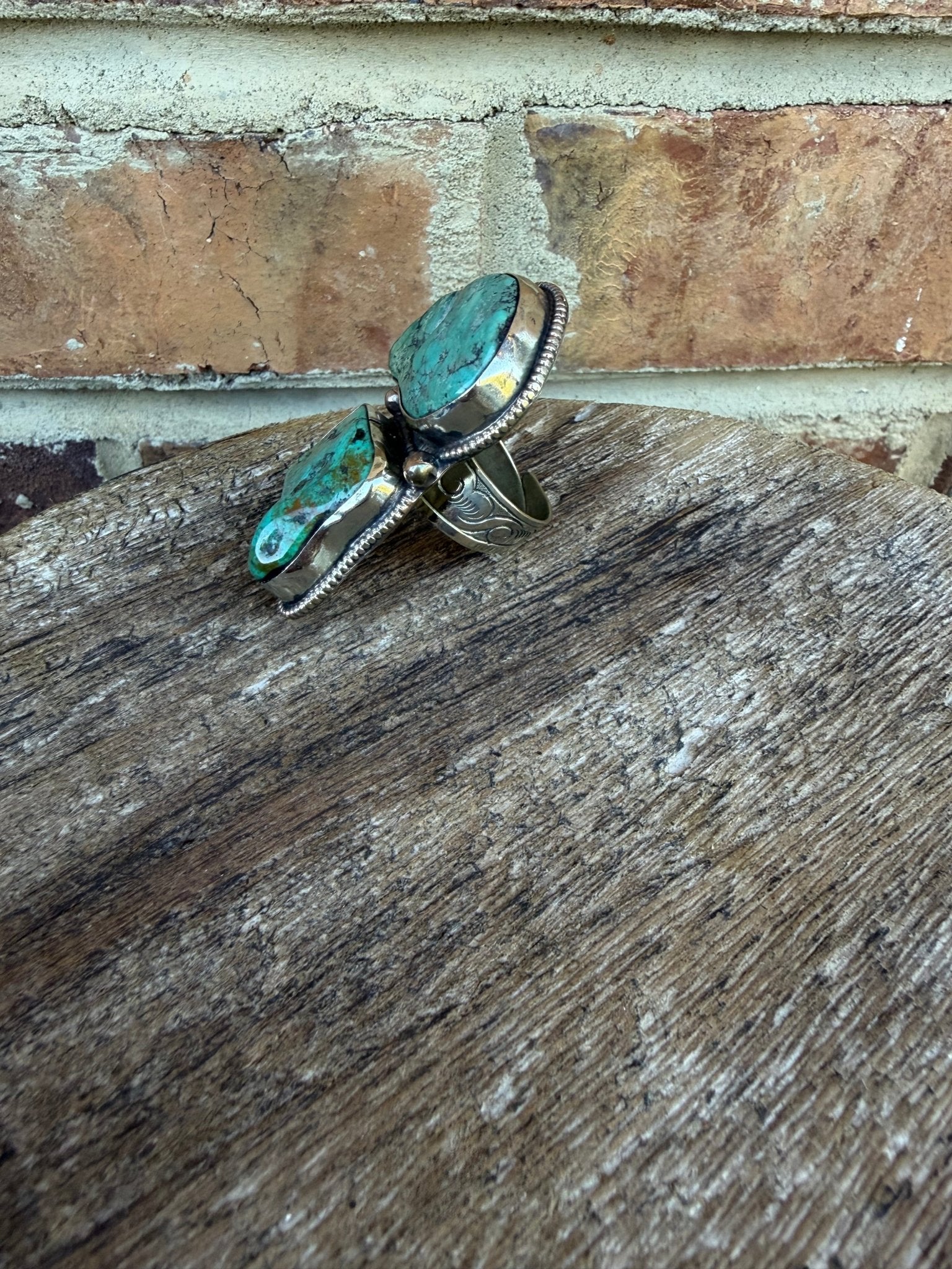 Chunky Turquoise Nugget Ring - 6 - ivyandlavyboutique ivyandlavyboutique
