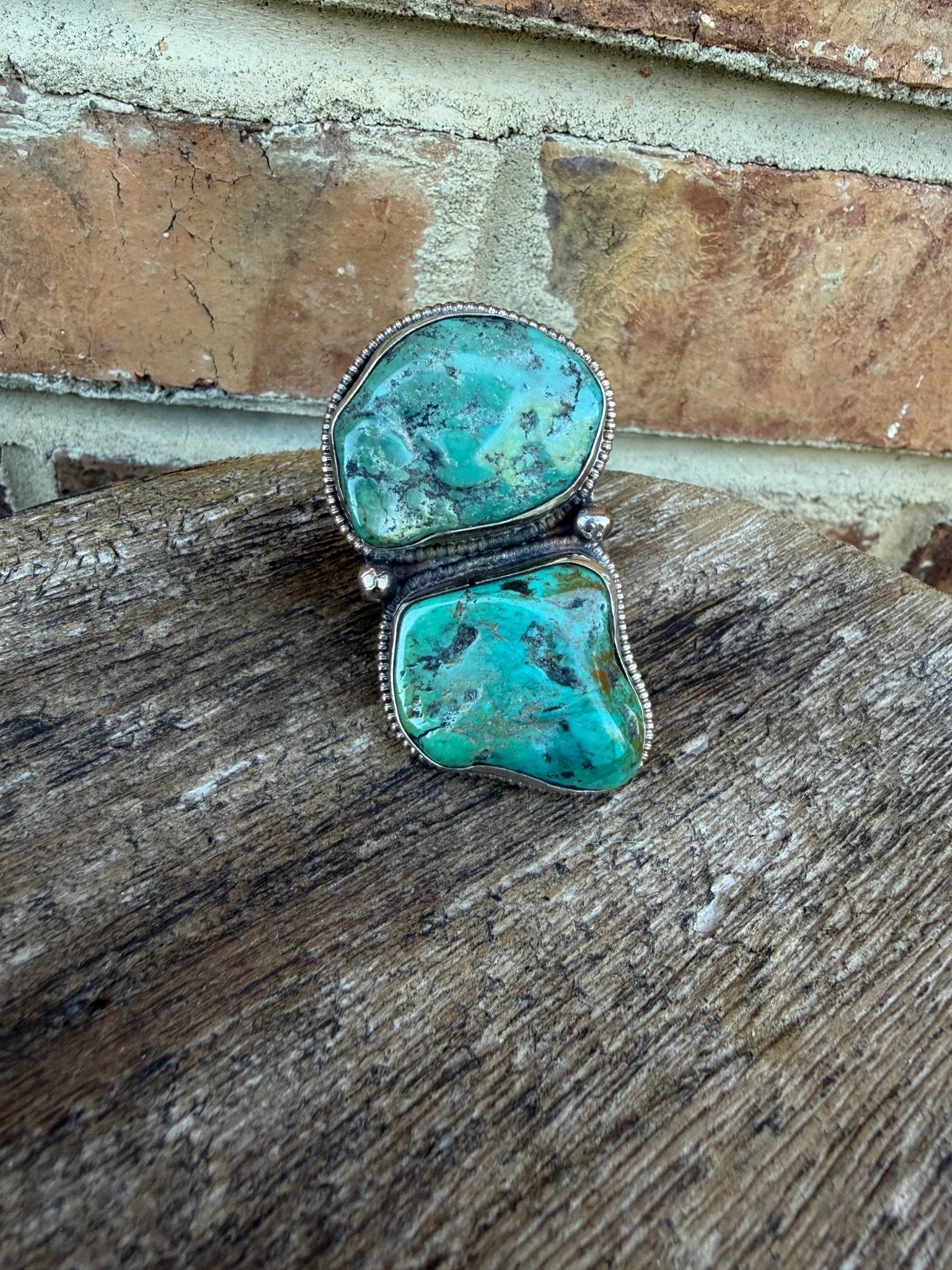 Chunky Turquoise Nugget Ring - 6 - ivyandlavyboutique ivyandlavyboutique