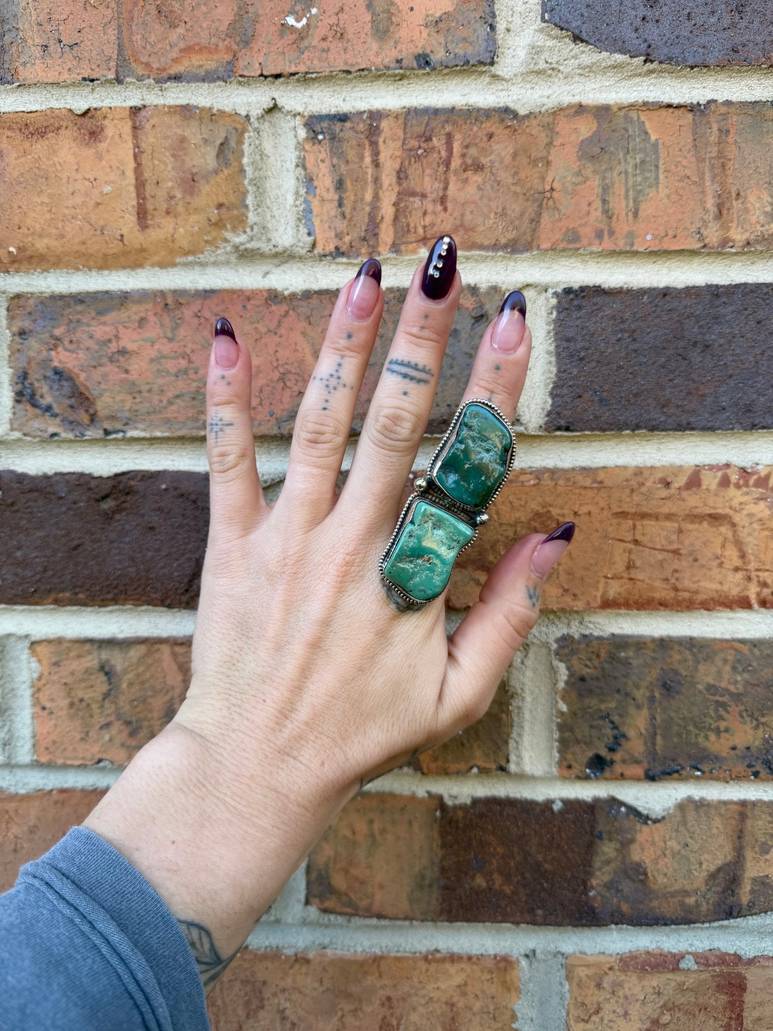 Chunky Turquoise Nugget Ring - 7 - ivyandlavyboutique ivyandlavyboutique