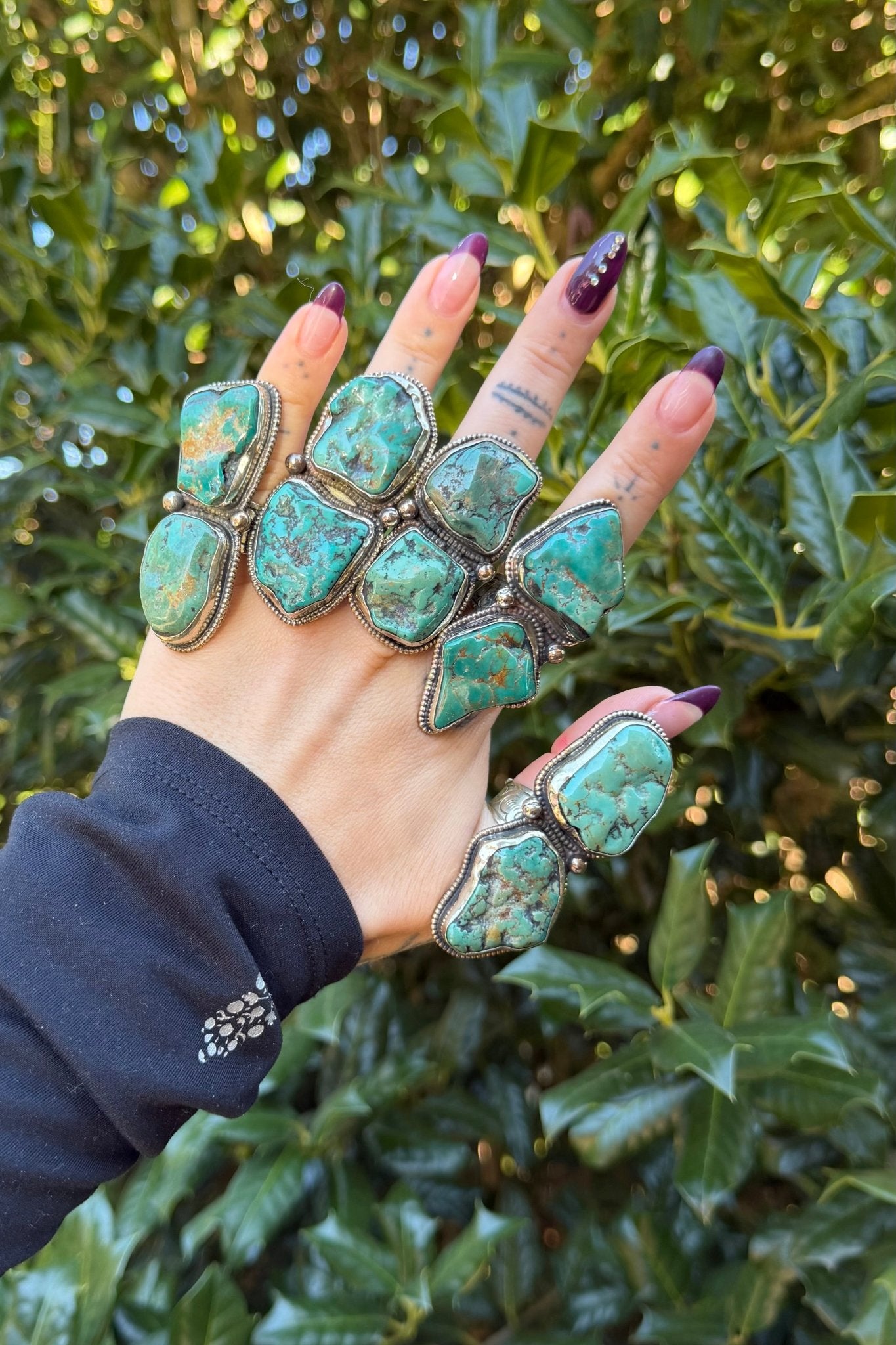 Chunky Turquoise Nugget Ring - Combo 1 - 5 - ivyandlavyboutique ivyandlavyboutique