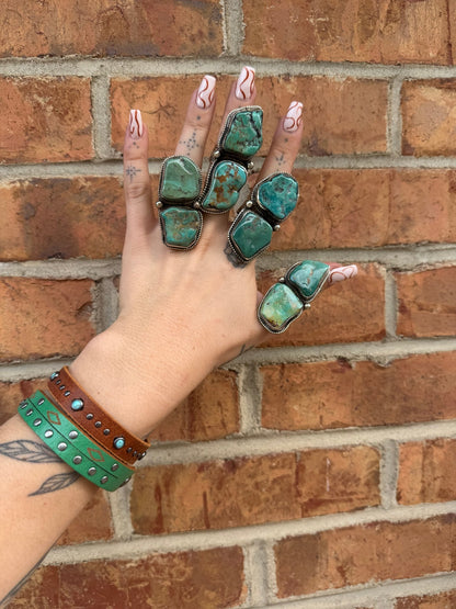 Chunky Turquoise Nugget Ring Set 2 - ivyandlavyboutique ivyandlavyboutique