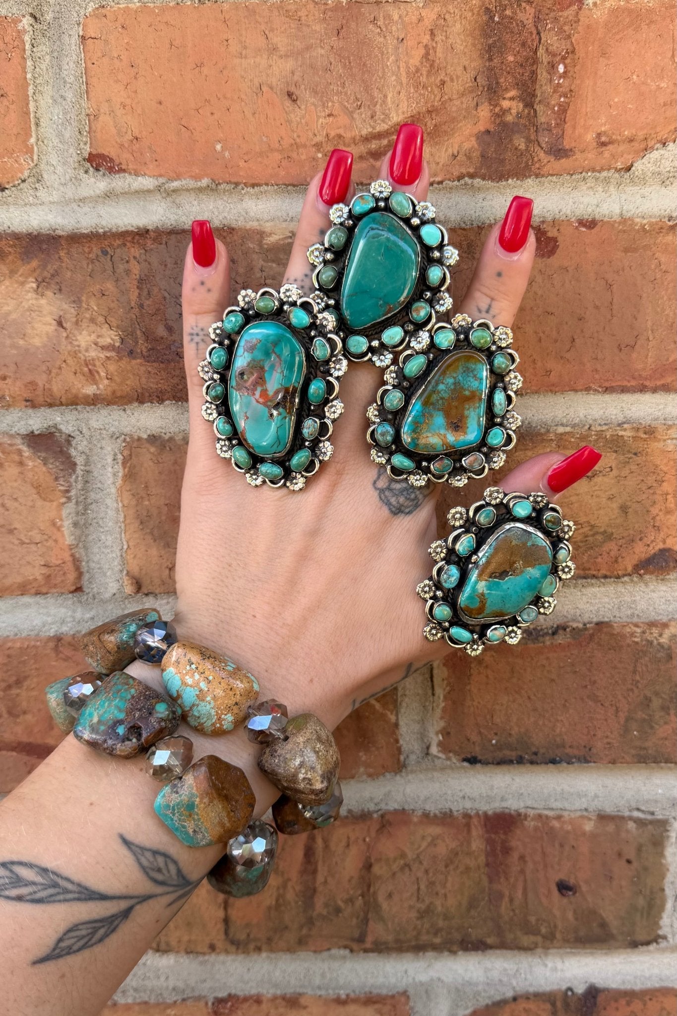 Chunky Turquoise on Turquoise Ring - ivyandlavyboutique ivyandlavyboutique