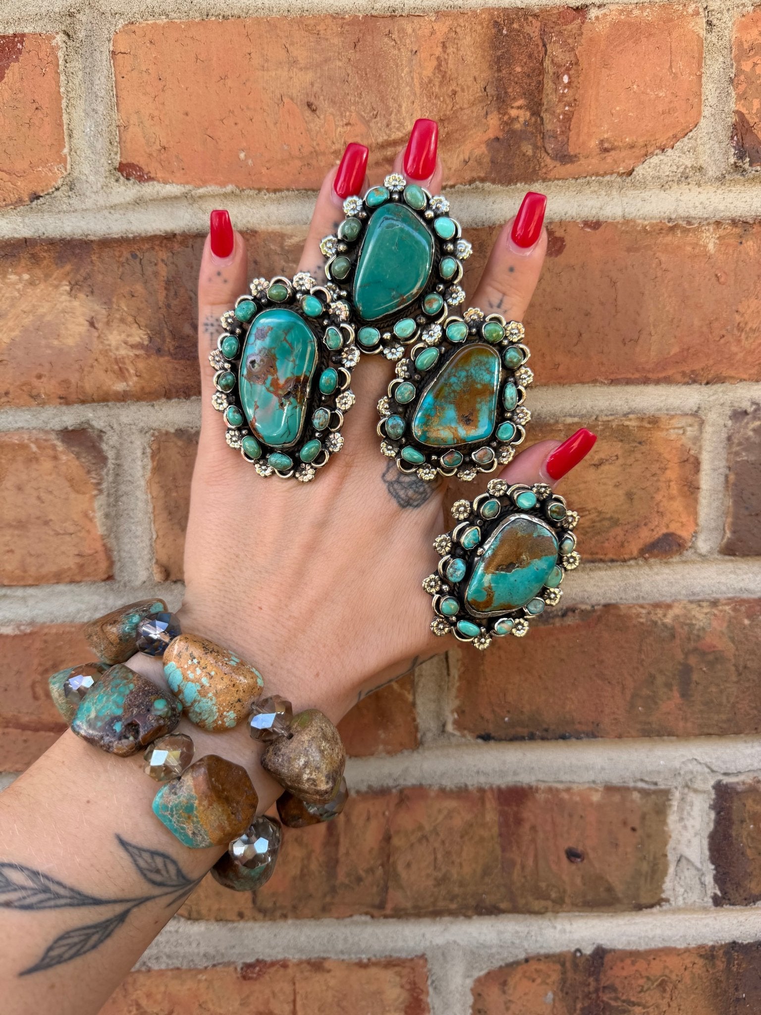 Chunky Turquoise on Turquoise Ring - ivyandlavyboutique ivyandlavyboutique