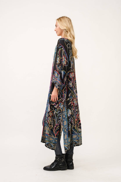 Ciara Thick Stitch Embroidered Duster - ivyandlavyboutique Raj Trading & Imports (USA) Inc.