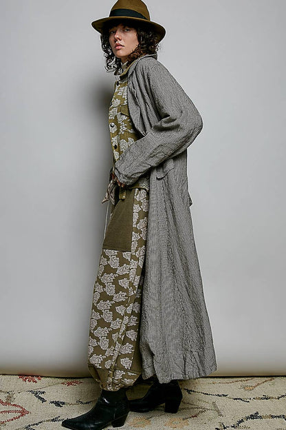 City Girl Soft Notched Collared Woven Maxi-Length Hem Duster Coat - ivyandlavyboutique Pol Clothing
