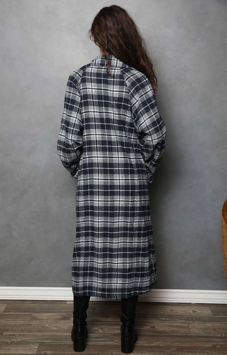 City Stroll Plaid Trench Jacket - ivyandlavyboutique ANGIE
