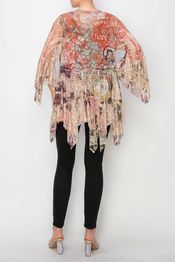 Classic All Lace Cardigan with Tiered Layers - ivyandlavyboutique Origami Apparel ~ Lace and Crochet inspired