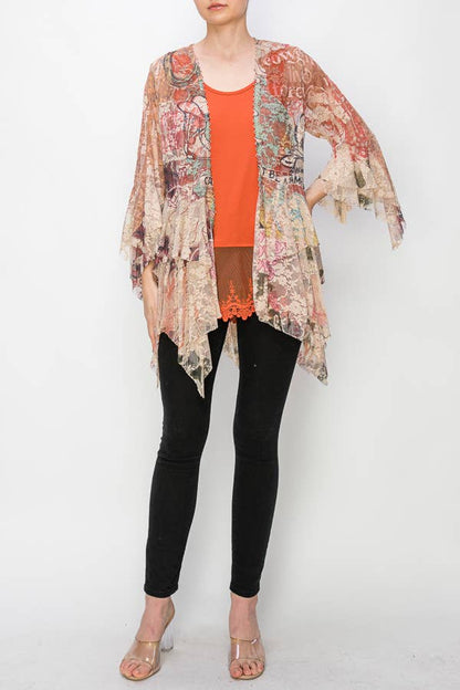 Classic All Lace Cardigan with Tiered Layers - ivyandlavyboutique Origami Apparel ~ Lace and Crochet inspired