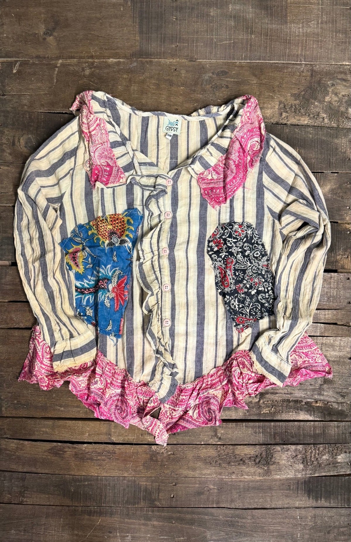 Cloud Path Top in Vintage Stripe - ivyandlavyboutique Jaded Gypsy