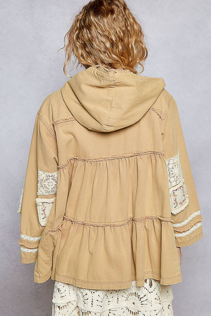 Coffee Date Patched Jacket - ivyandlavyboutique Pol Clothing