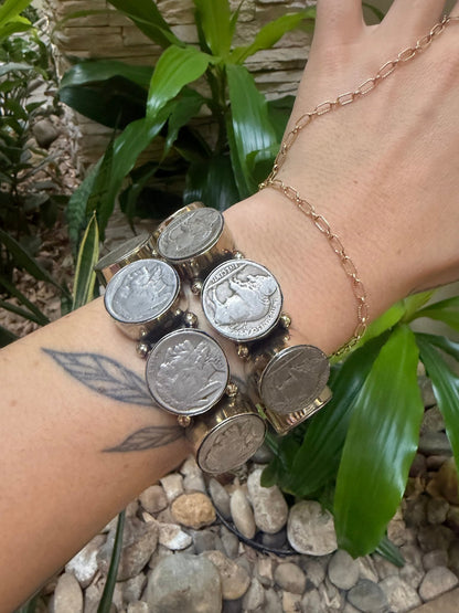 Coin Open Bangle - ivyandlavyboutique ivyandlavyboutique