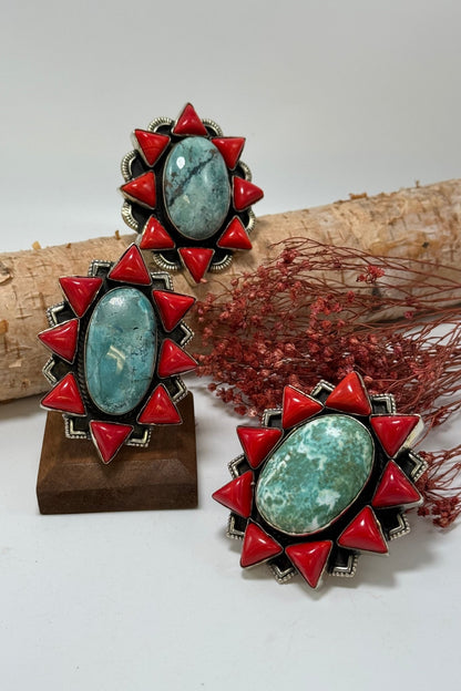 Coral Craze & Turquoise Ring - ivyandlavyboutique ivyandlavyboutique