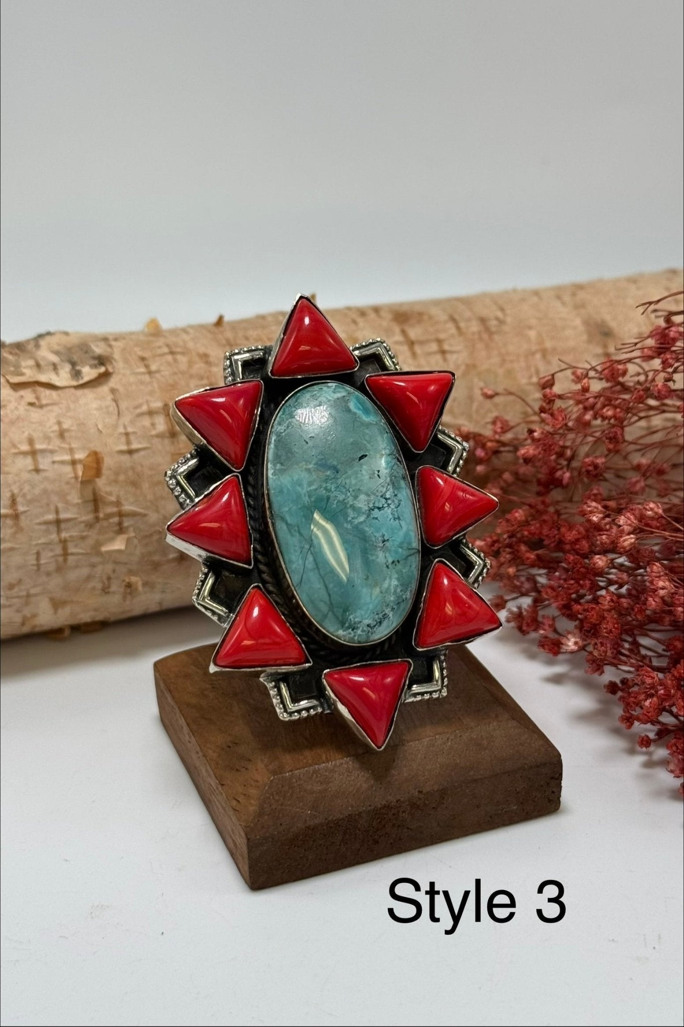 Coral Craze & Turquoise Ring - ivyandlavyboutique ivyandlavyboutique