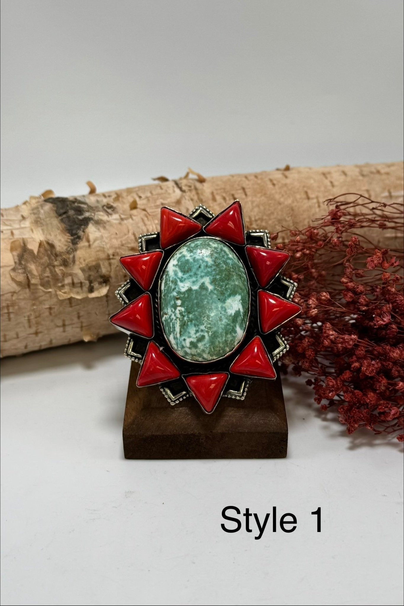 Coral Craze & Turquoise Ring - ivyandlavyboutique ivyandlavyboutique