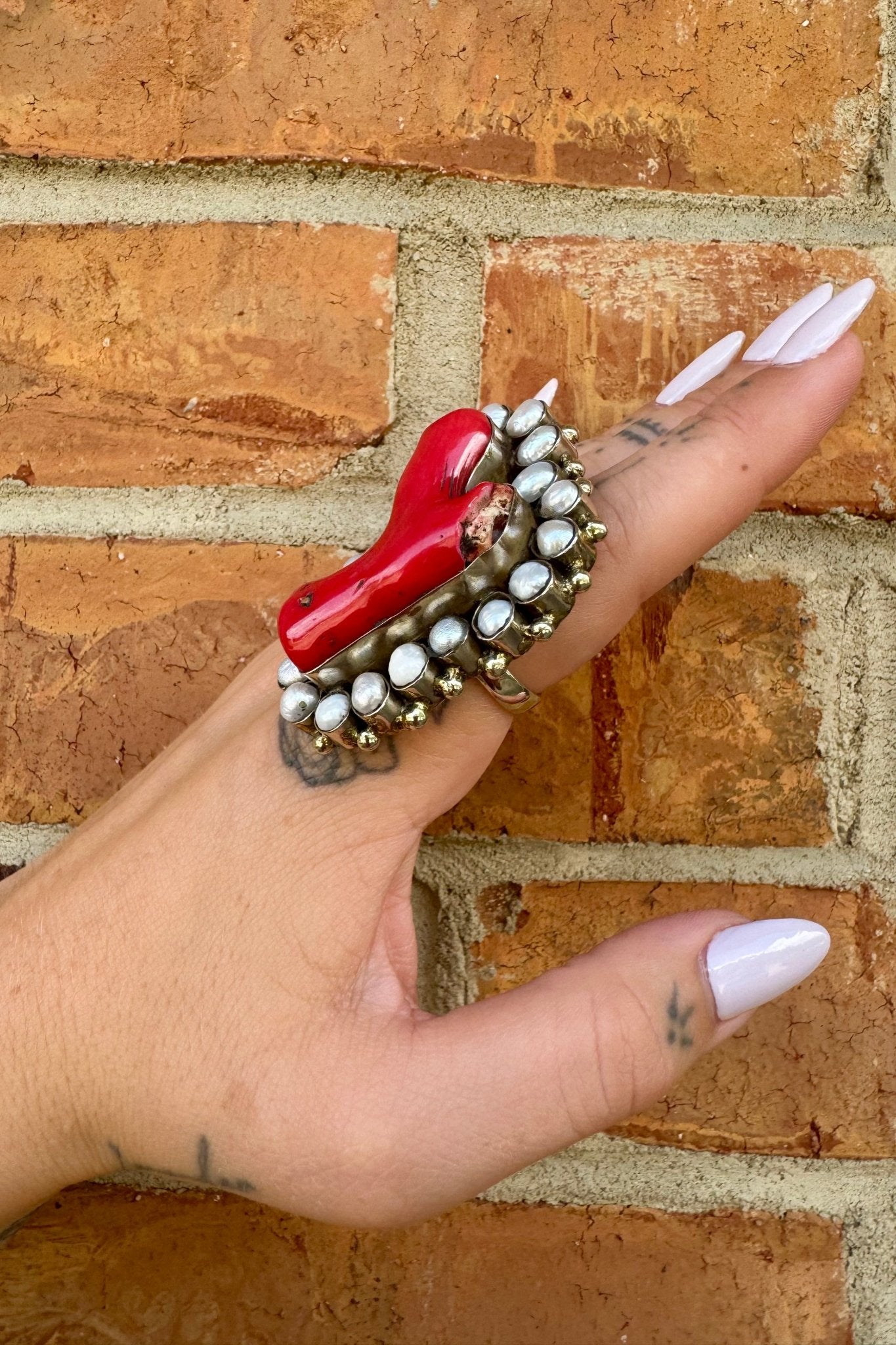Coral in Reds Statement Ring - ivyandlavyboutique UJDInc