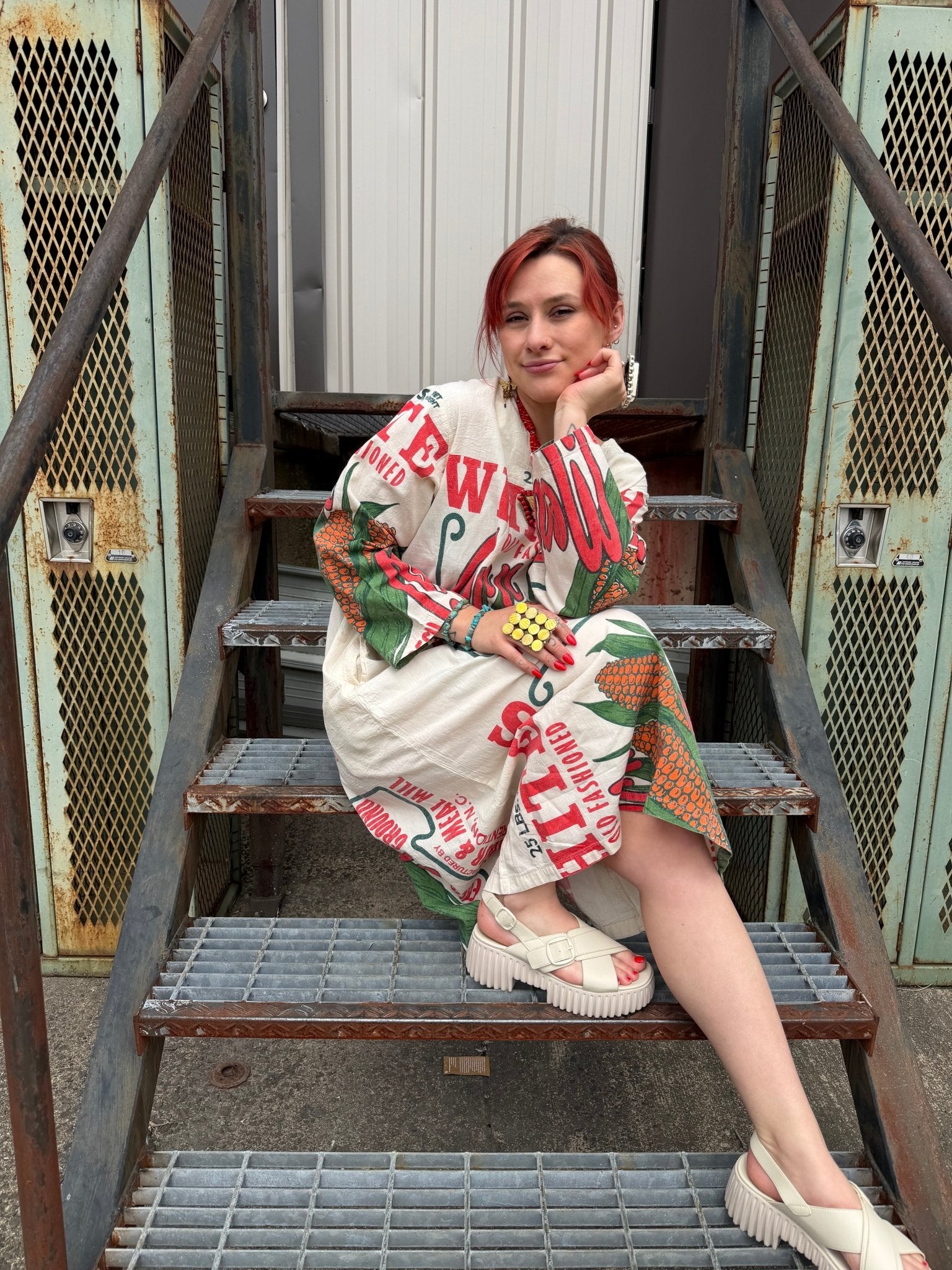 Corn Long Sleeve Dress - ivyandlavyboutique Kathmandu Imports