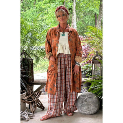 Cottage Meadows Duster Jacket in Orange Sky - ivyandlavyboutique Jaded Gypsy